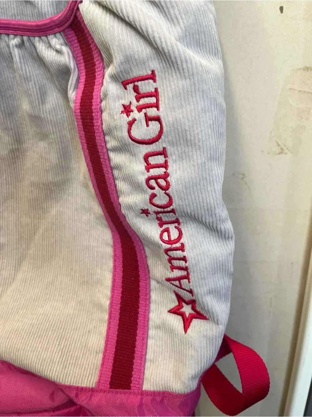 American Girl Pink & Cream Star Tote Backpack/ doll carrier